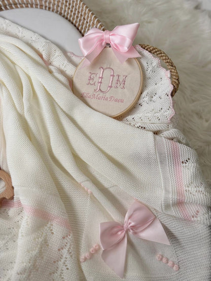 Marina Blanket - White/Pink