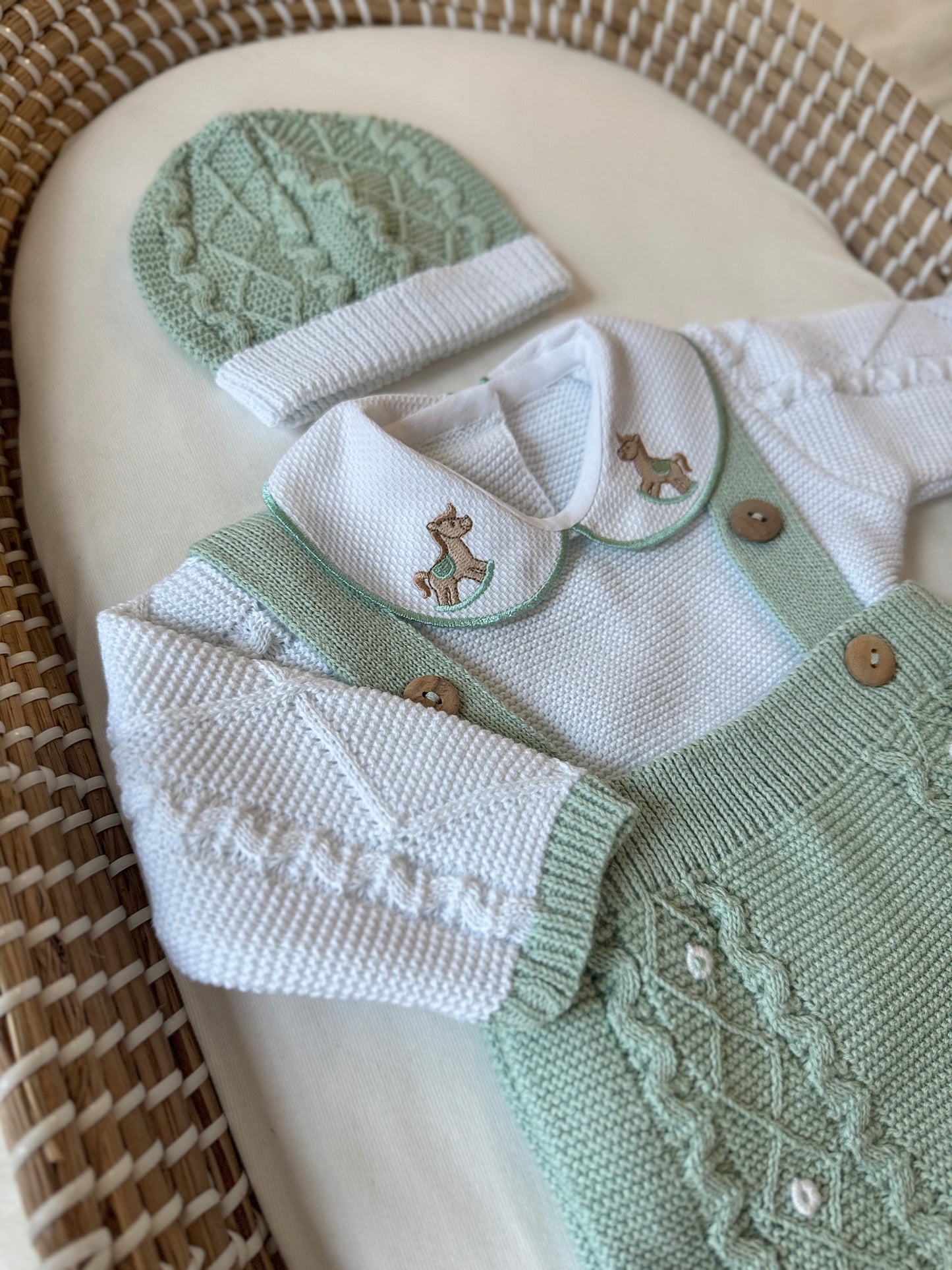 Mono Liam - Verde salvia/blanco