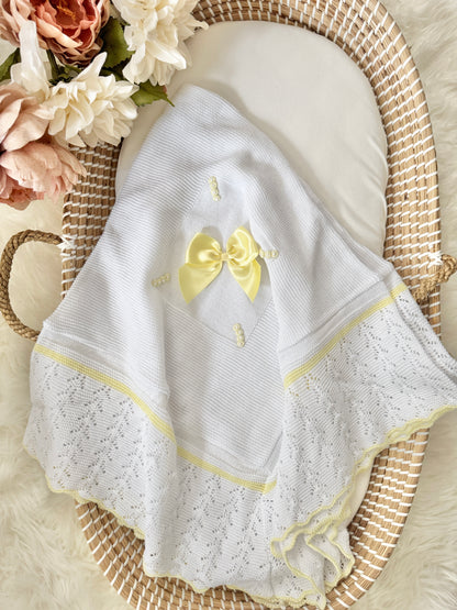 Marina Blanket - White/ Yellow