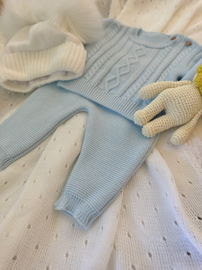 Fergus Knitted Set - Blue