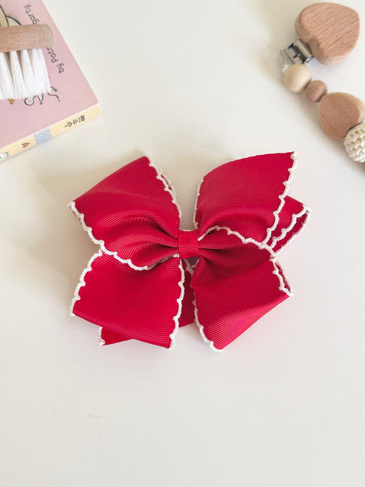 Alessia Bow Clip - Red & White