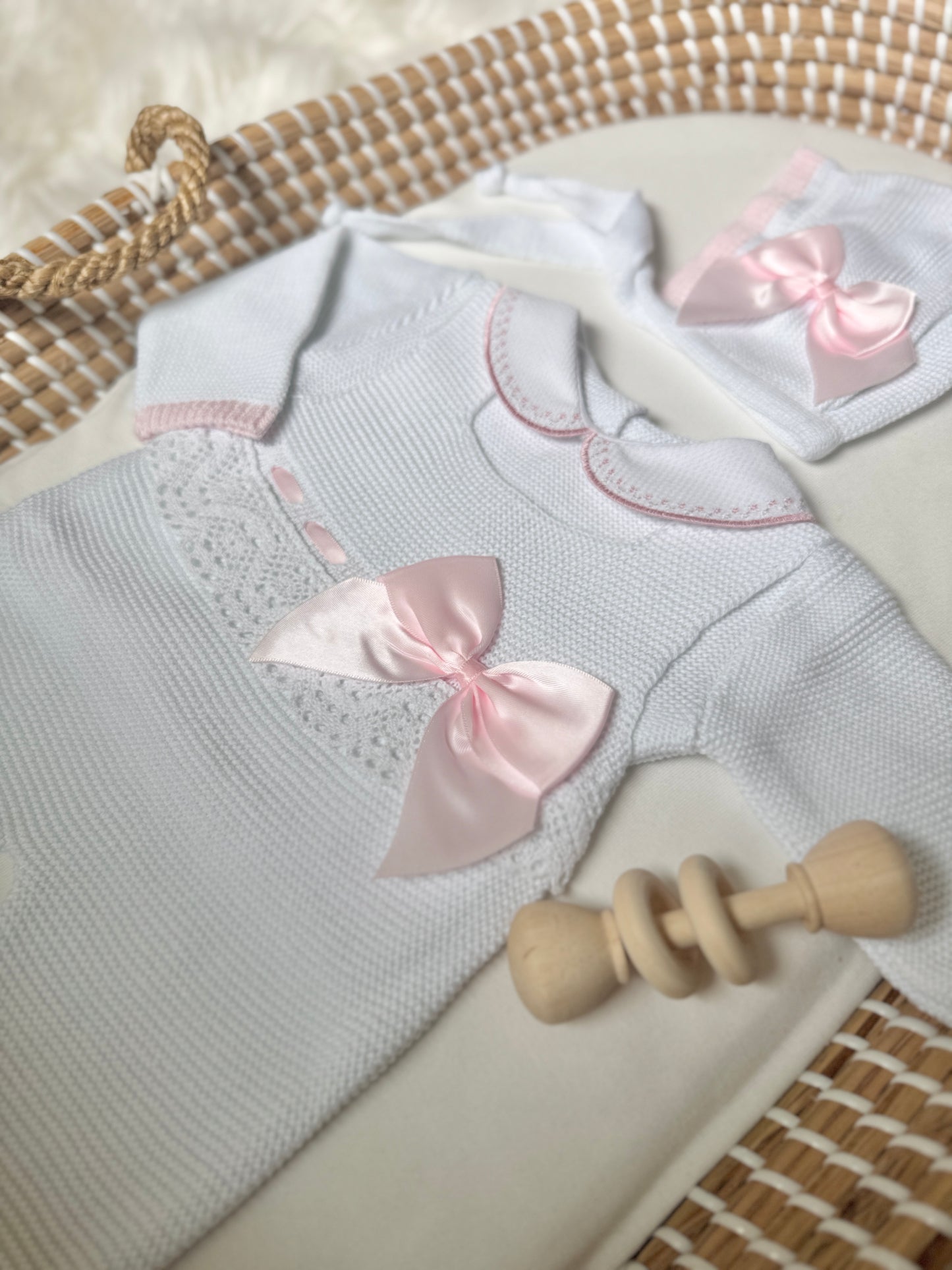 Lucy Overall - White/Light Pink