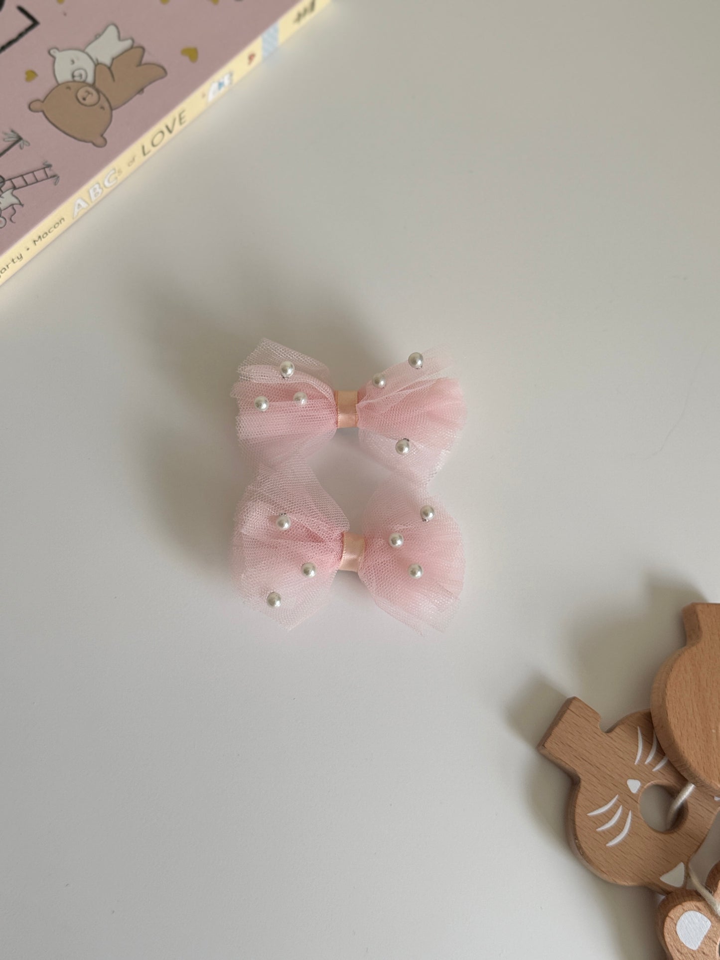 Pearl Pink - Bow Clips