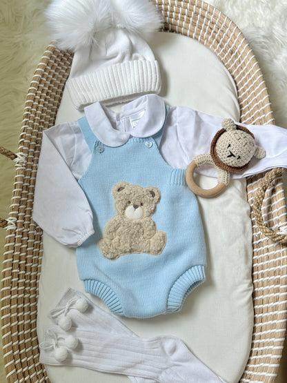 Bear Knit Overall - Blue