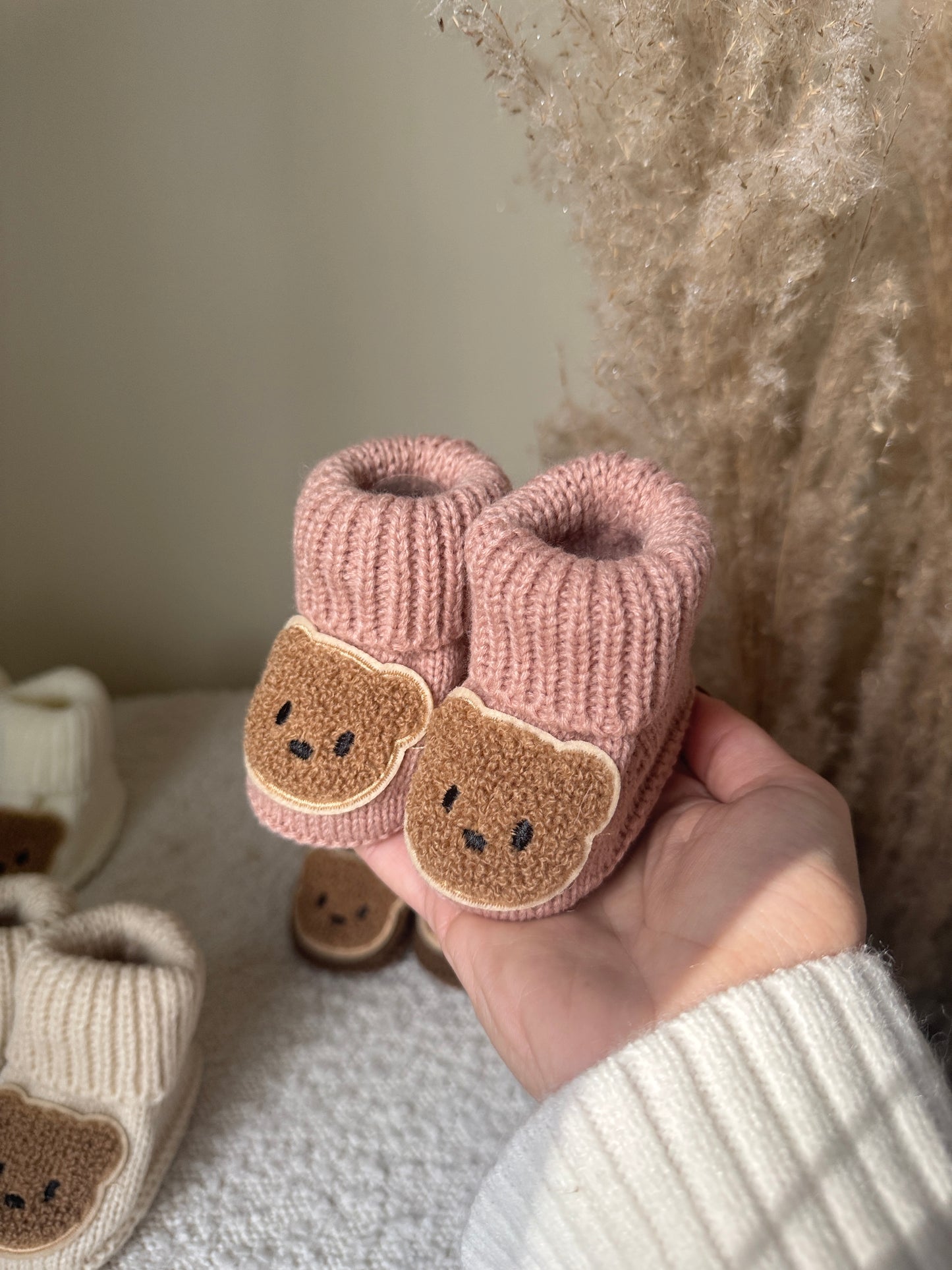 Teddy Booties - Dusty Pink