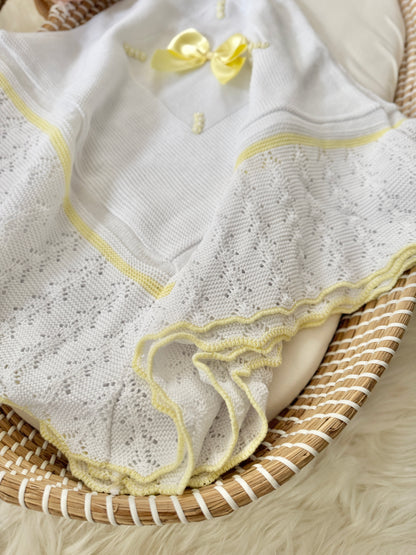 Marina Blanket - White/ Yellow