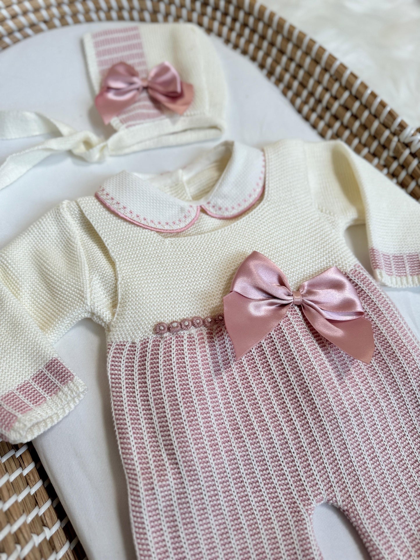 Sandra Overall - White/Dusty Pink