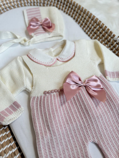 Sandra Overall - White/Dusty Pink