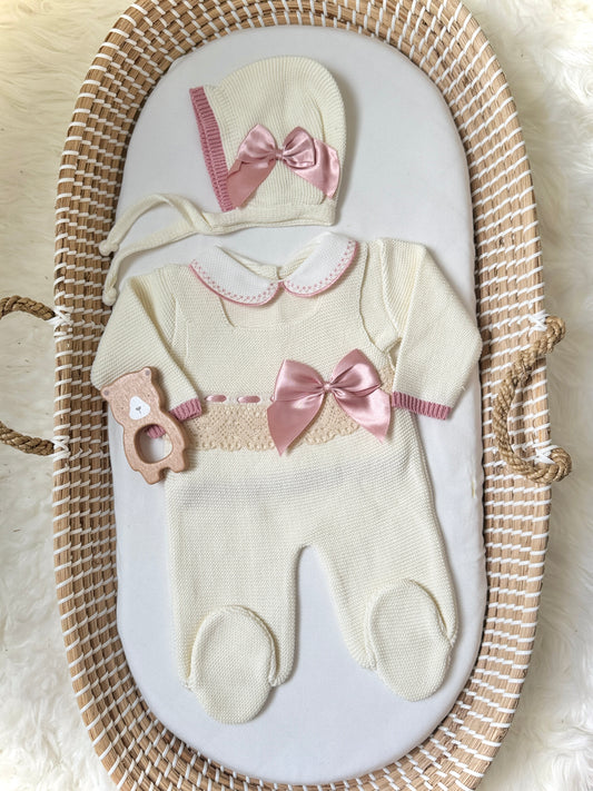 Lucy Overall - Cream/Dusty Pink