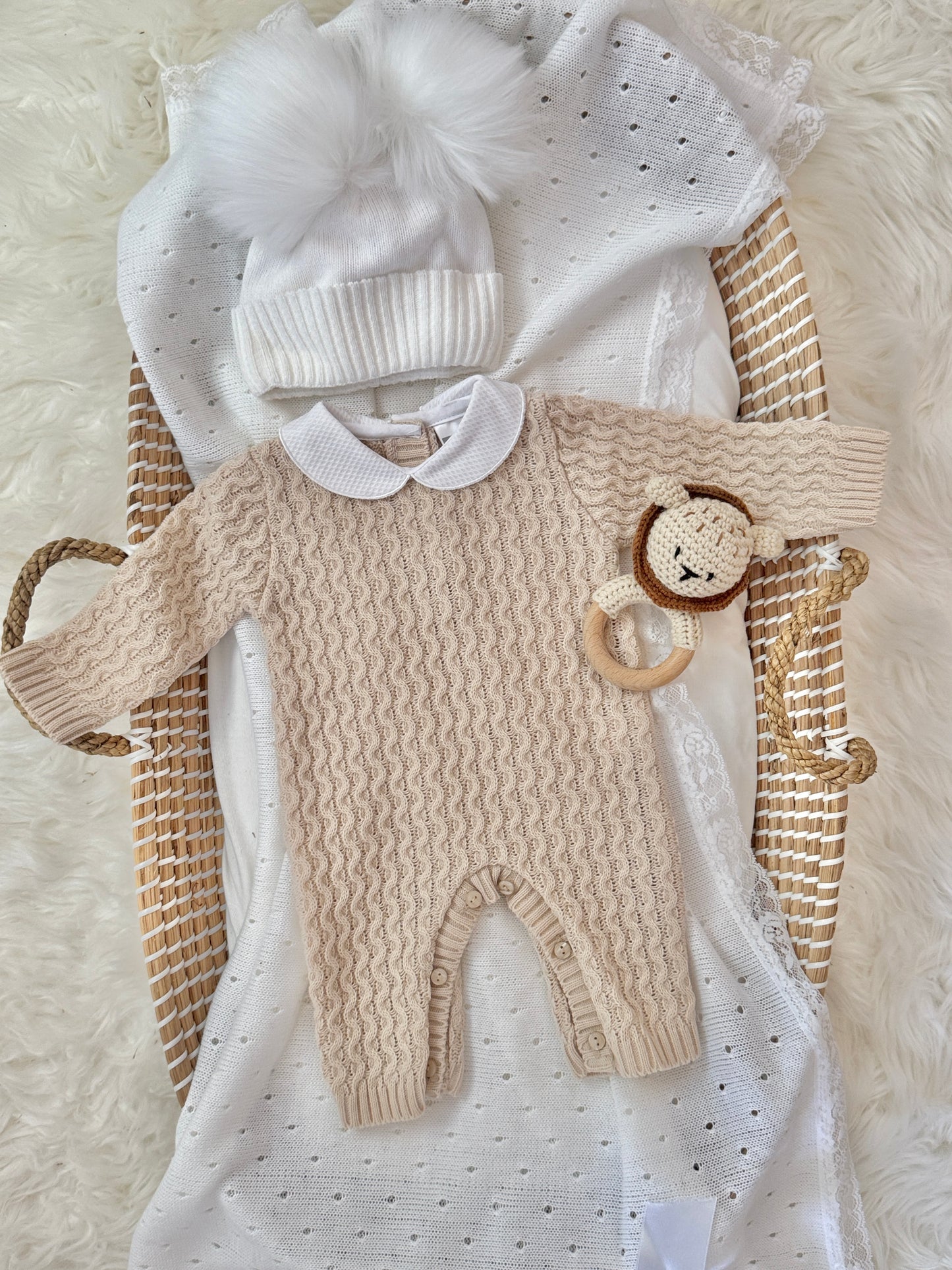 Hudson Knitted Overall - Beige