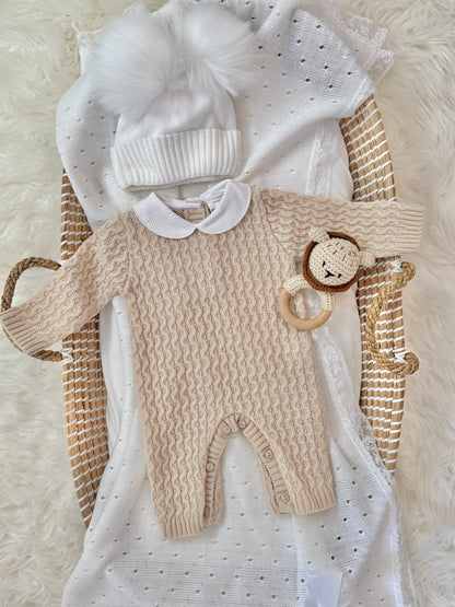 Hudson Knitted Overall - Beige