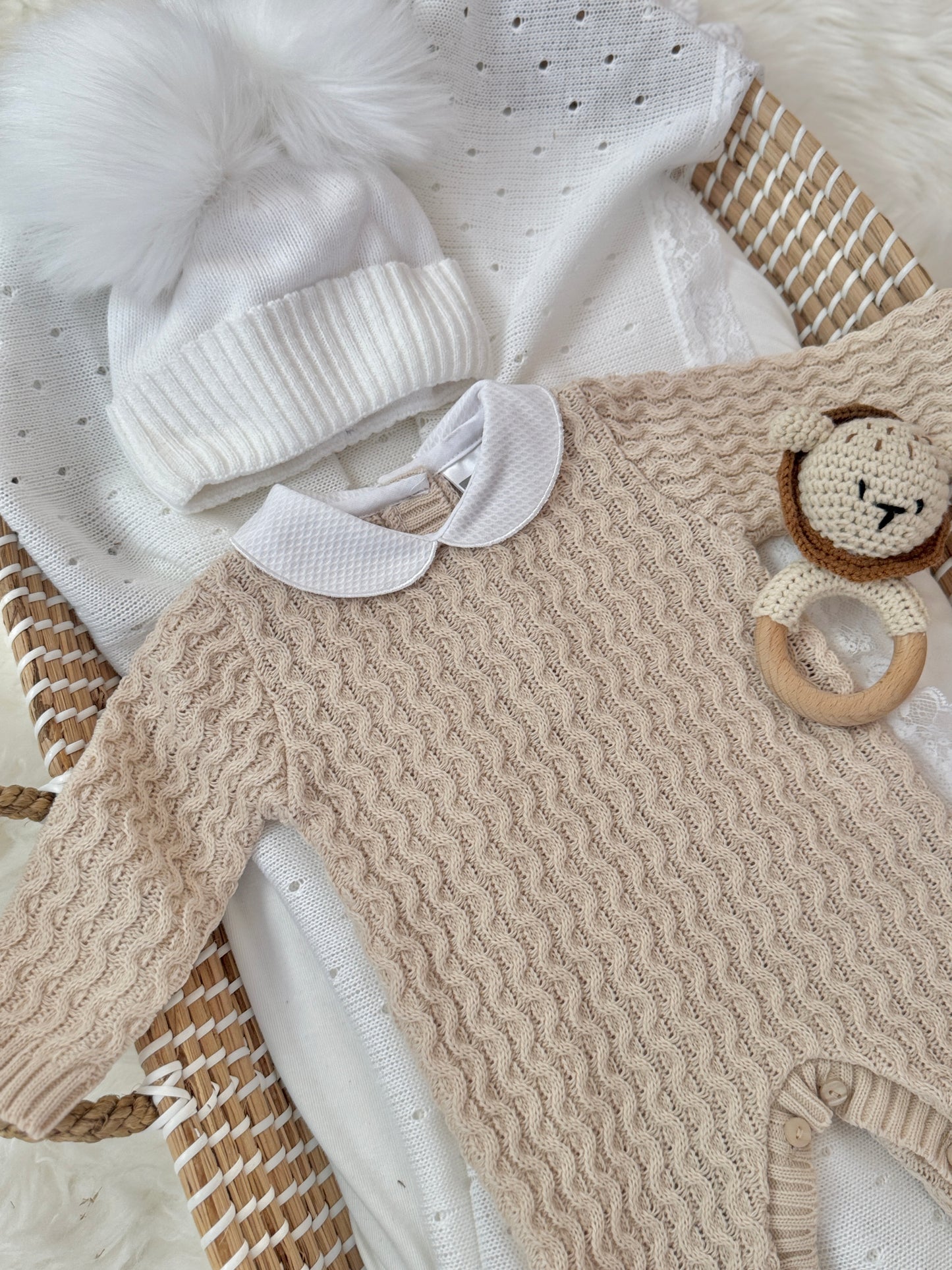 Hudson Knitted Overall - Beige