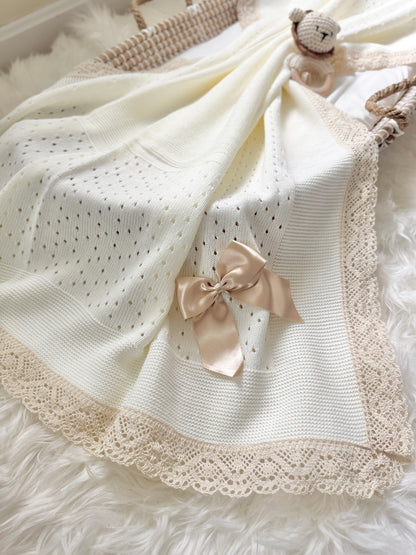 Thalia Blanket - Cream/ Champagne
