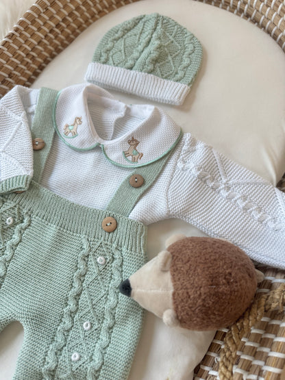 Mono Liam - Verde salvia/blanco