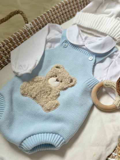 Bear Knit Overall - Blue