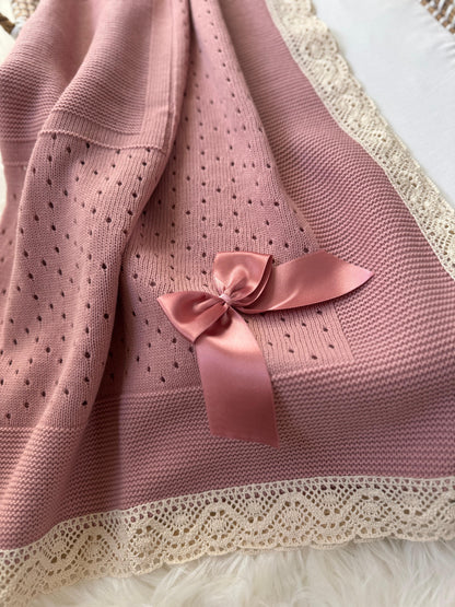 Thalia Blanket - Dusty Pink/Beige