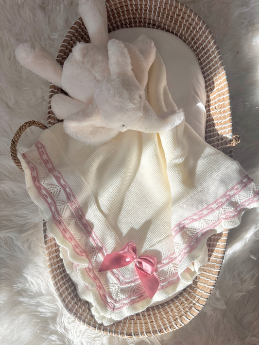 Manta Blaire - Crema/Rosa Polvoriento