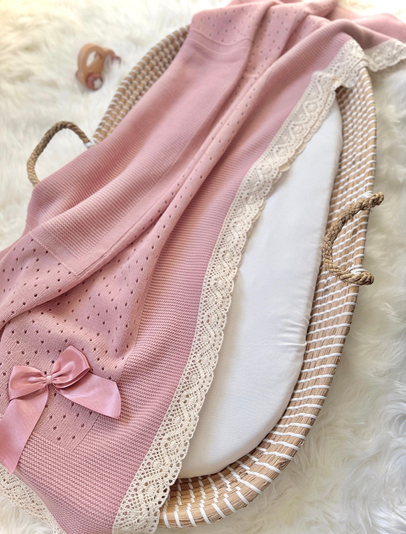 Thalia Blanket - Dusty Pink/Beige