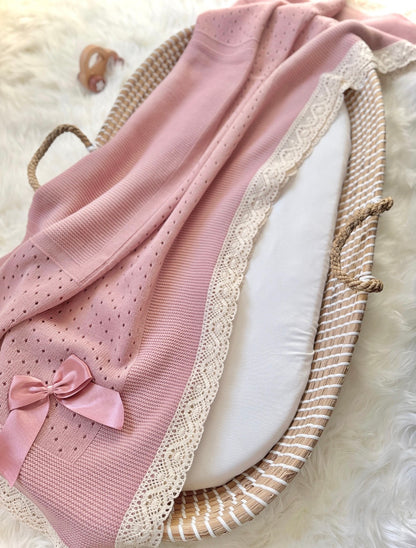 Thalia Blanket - Dusty Pink/Beige
