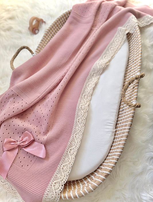 Thalia Blanket - Dusty Pink/Beige