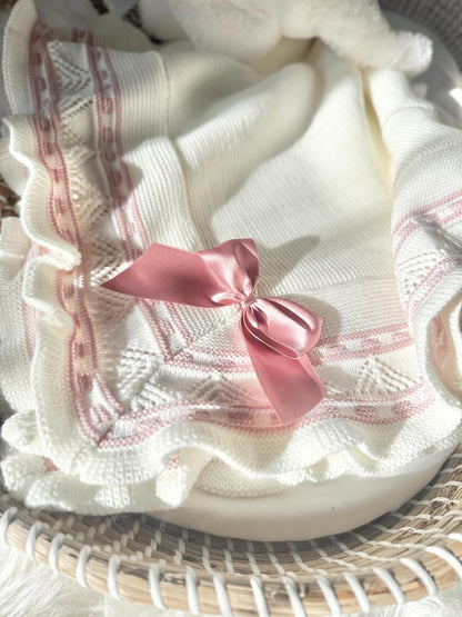 Manta Blaire - Crema/Rosa Polvoriento