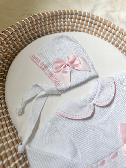 Lucy Overall - White/Light Pink