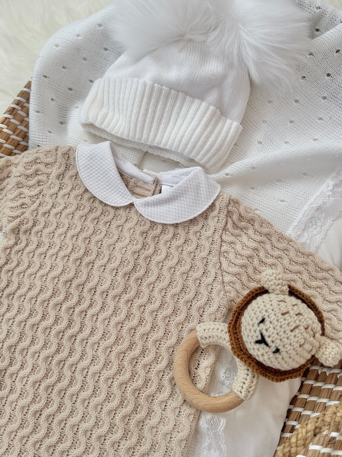 Hudson Knitted Overall - Beige