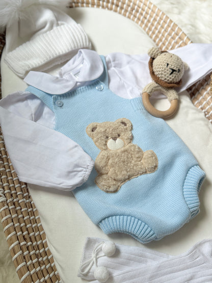 Bear Knit Overall - Blue