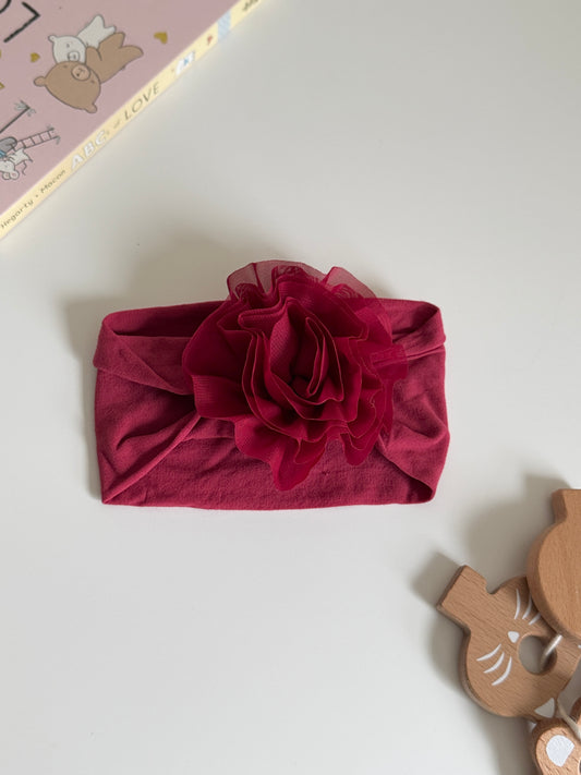 Deep Red - Flower Headband