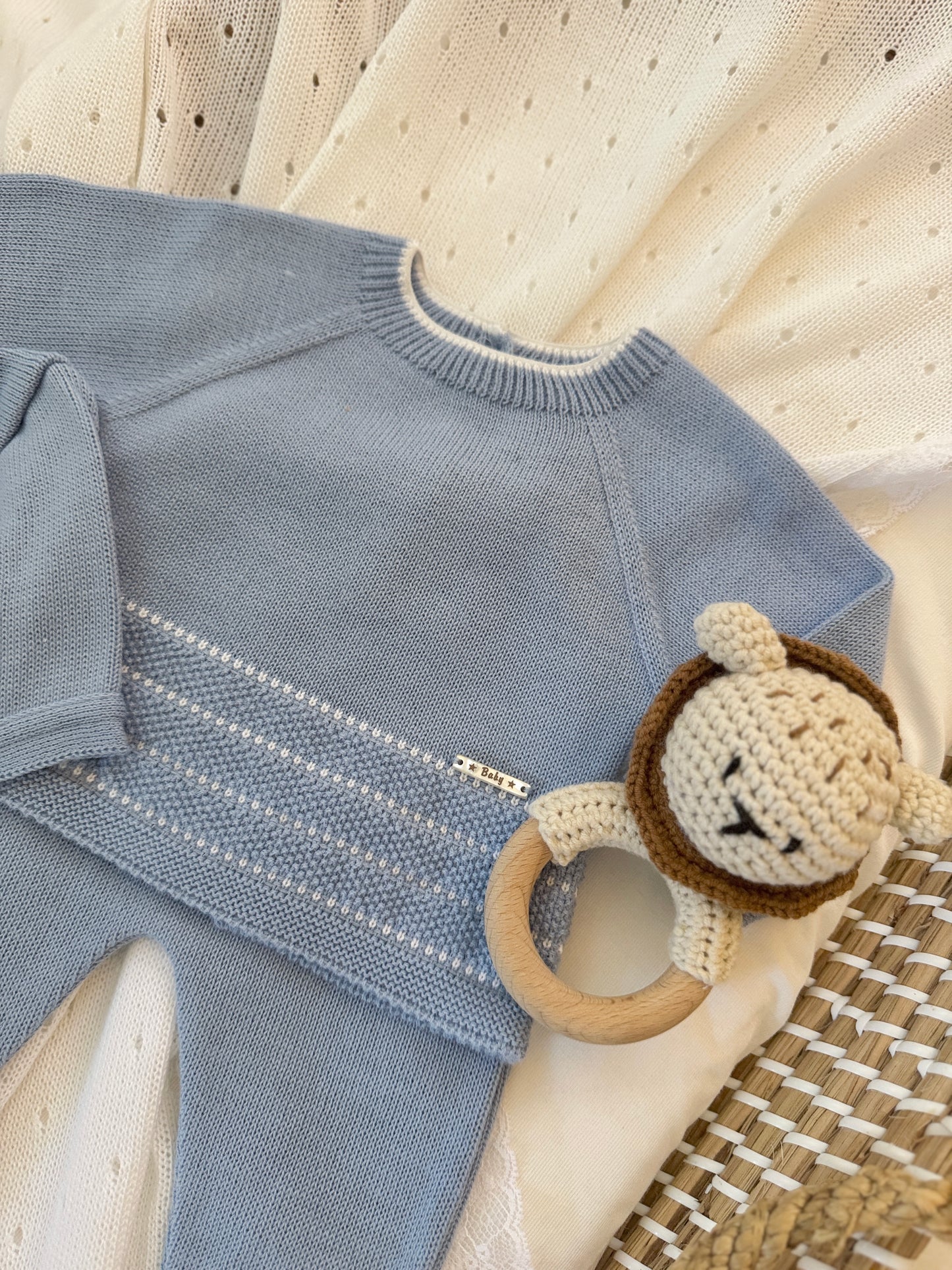 Conjunto de punto de dos piezas Claran - Azul