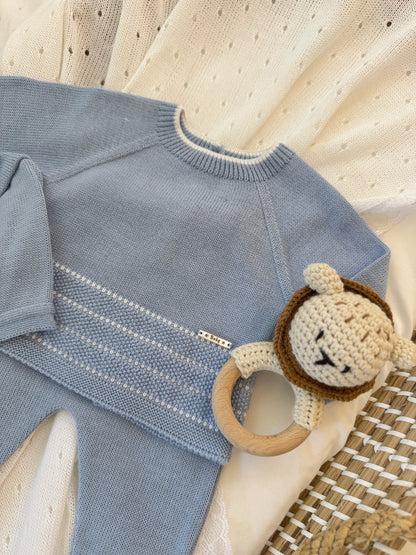 Conjunto de punto de dos piezas Claran - Azul