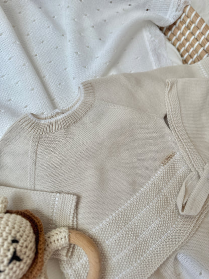 Conjunto de punto de dos piezas Claran - Beige