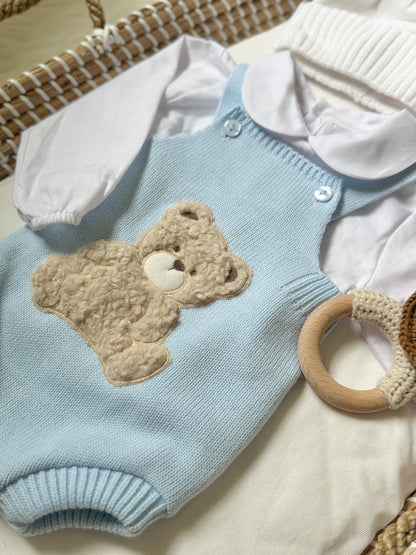Bear Knit Overall - Blue
