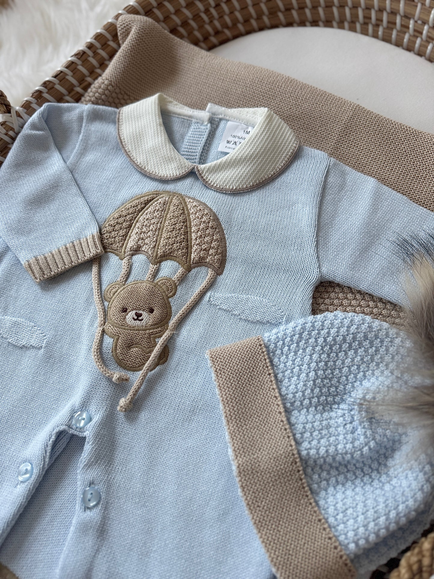 Willow Overall - Blue/Beige