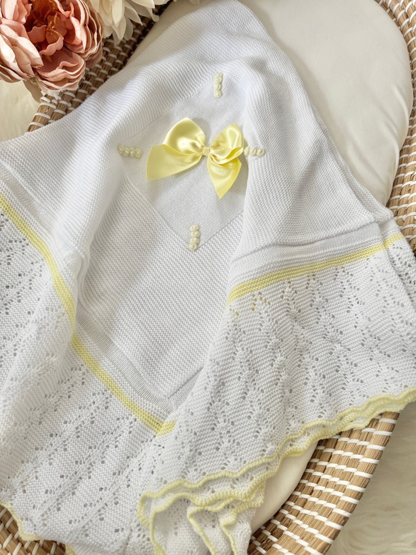 Marina Blanket - White/ Yellow
