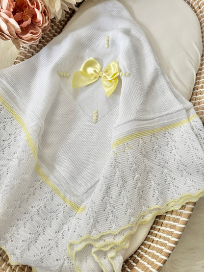 Marina Blanket - White/ Yellow