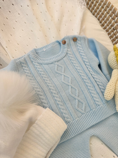 Fergus Knitted Set - Blue