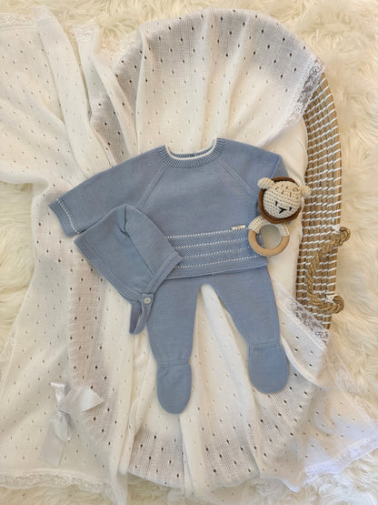 Conjunto de punto de dos piezas Claran - Azul