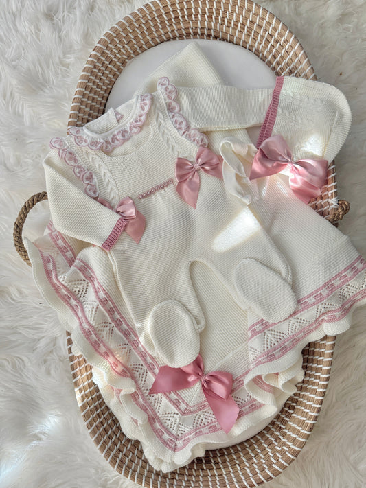 Amelia Overall - Cream/ Dusty Pink