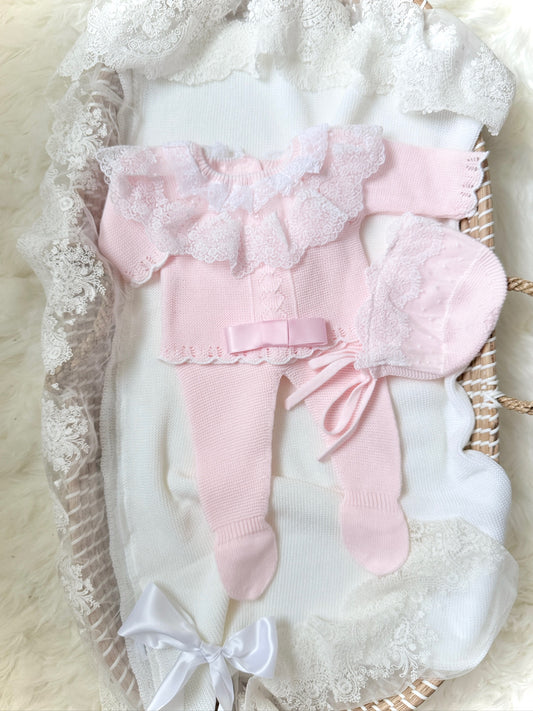 Emyr Knitted Set in Light Pink