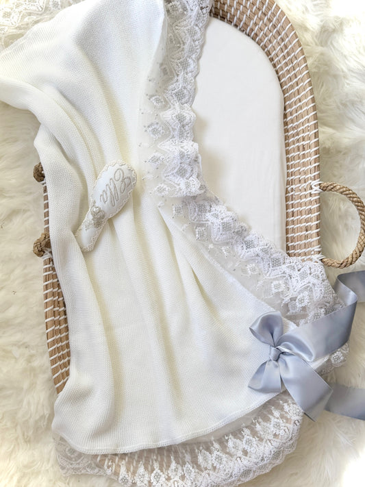 Diana Blanket - White & Silver