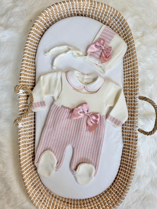 Sandra Overall - White/Dusty Pink