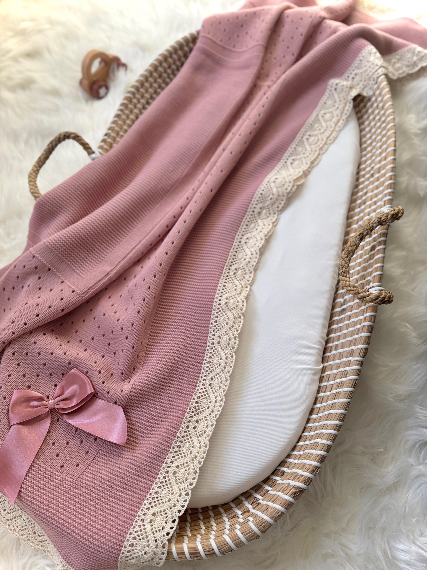 Thalia Blanket - Dusty Pink/Beige