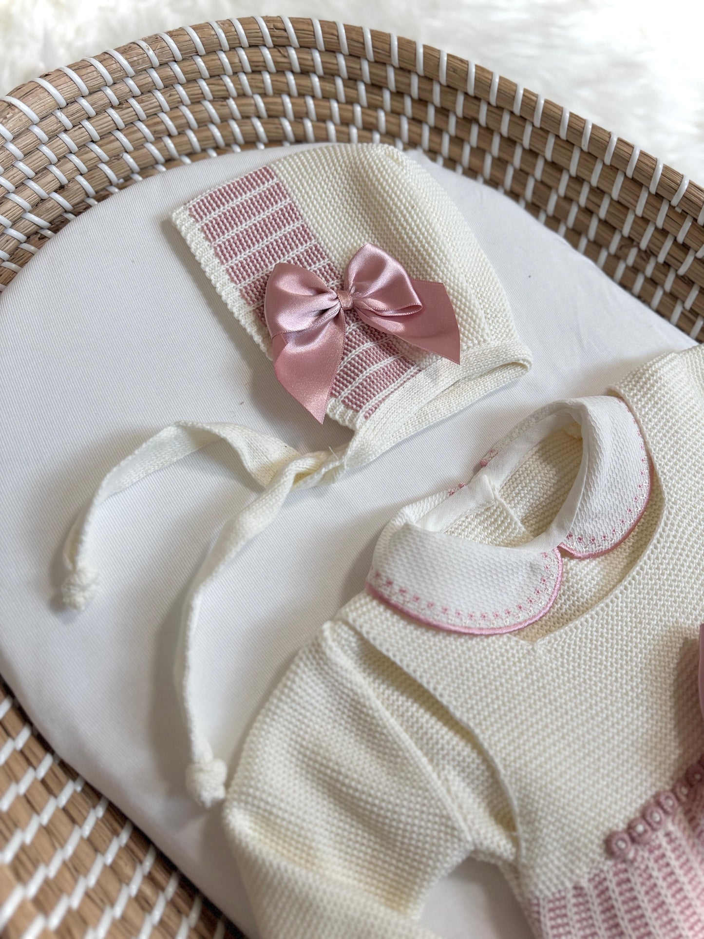 Sandra Overall - White/Dusty Pink
