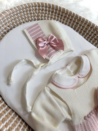 Sandra Overall - White/Dusty Pink